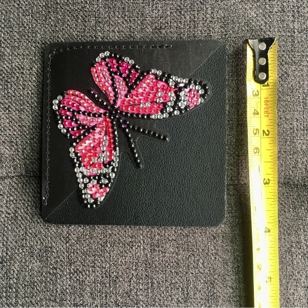 Diamond Art Butterfly Corner Bookmark, Colorful, Sparkly (PINK/BLACK) - Picture 10 of 17